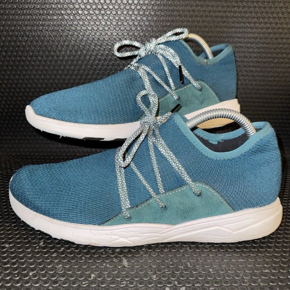 Vessi Cityscape Classic Teal Blue Knit Lace Up Comfort Shoes Womens Size 10